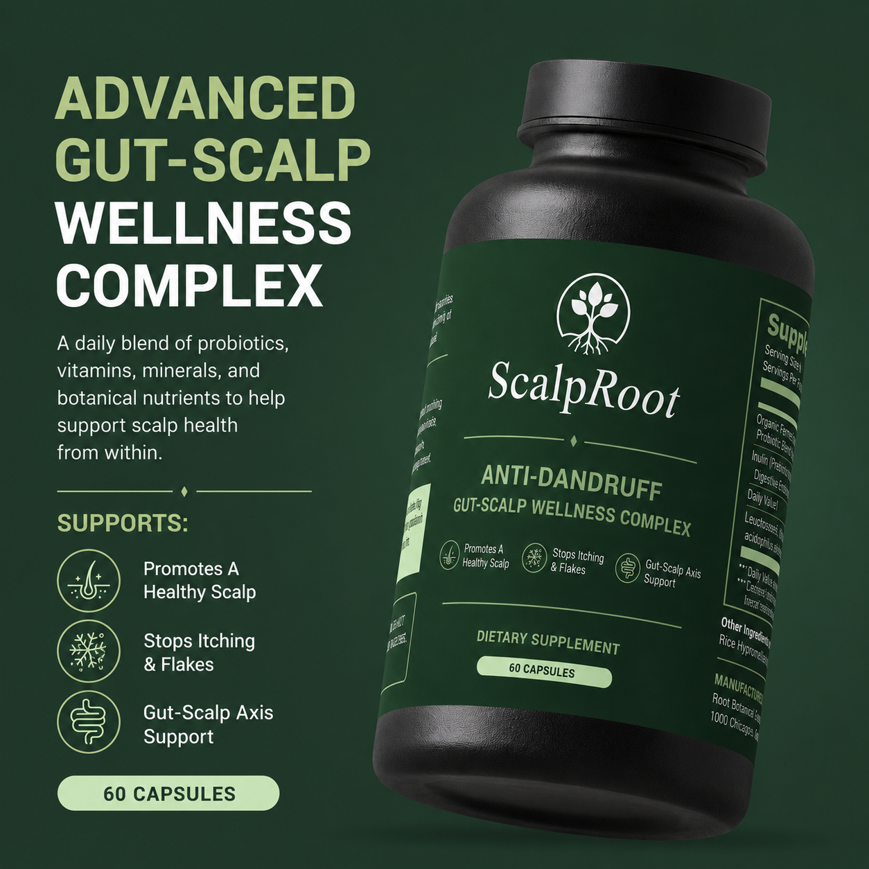 Scalproot - Anti-Dandruff Gut-Scalp Wellness Complex