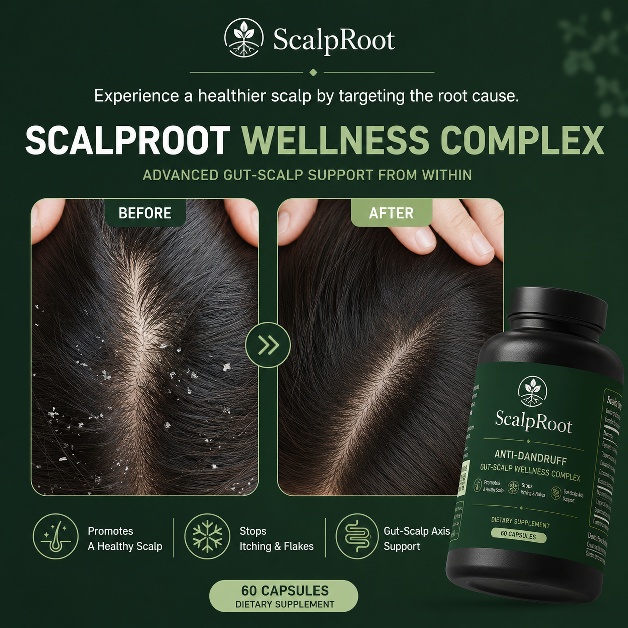Scalproot - Anti-Dandruff Gut-Scalp Wellness Complex